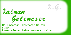 kalman gelencser business card