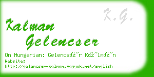 kalman gelencser business card